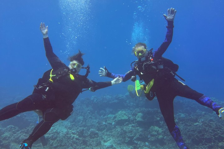 a man jumping in the water